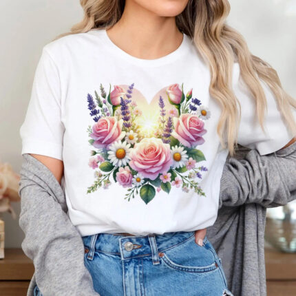 1200 Дамска тениска Flower Heart