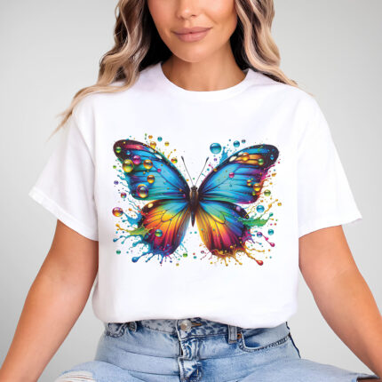 1210 Дамска тениска Colorful Butterfly