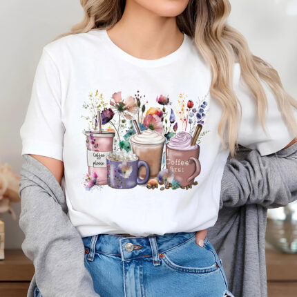 1215 Дамска тениска Coffee First