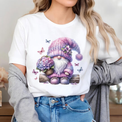 1229 Дамска тениска Gnome Flowers