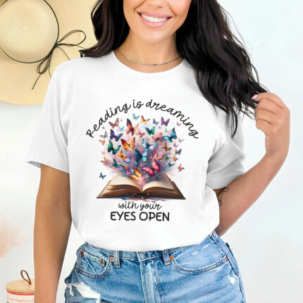1241 Дамска тениска Book Butterflies