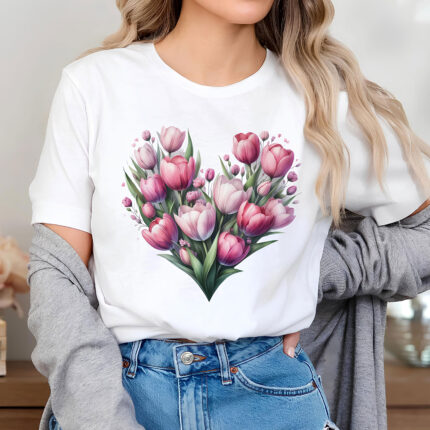 1249 Дамска тениска Tulip Heart