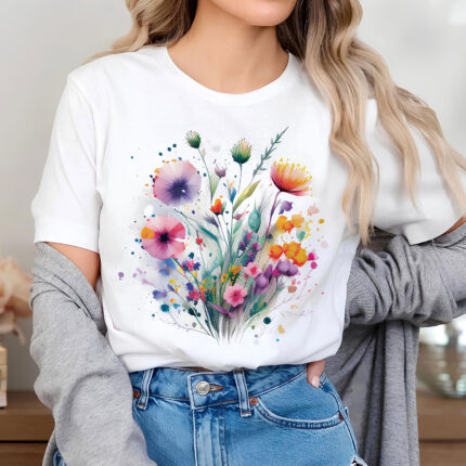 1252 Дамска тениска Flower Bouquet