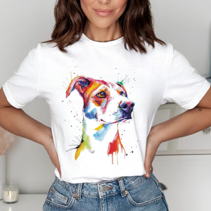 1282 Дамска тениска Watercolor Dog