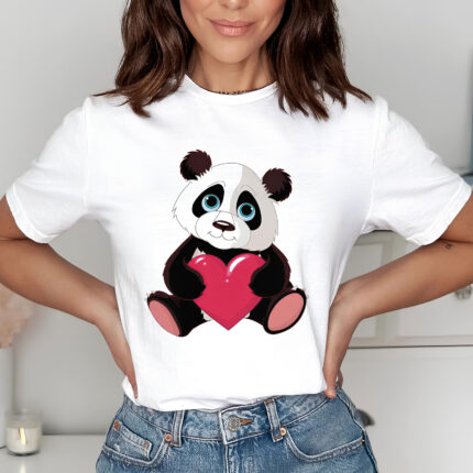 1287 Дамска тениска Panda Heart