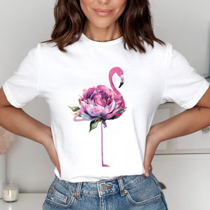 1298 Дамска тениска Flower Flamingo