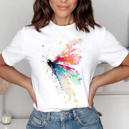1301 Дамска тениска Watercolor Dragonfly