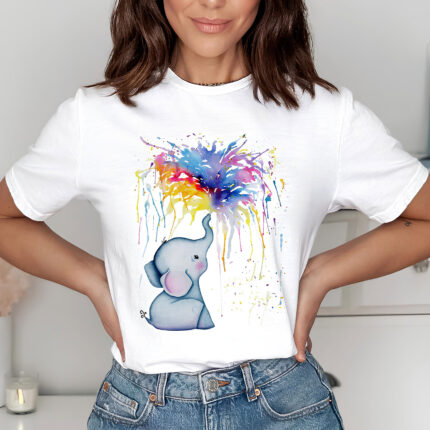 1308 Дамска тениска Cute Elephant