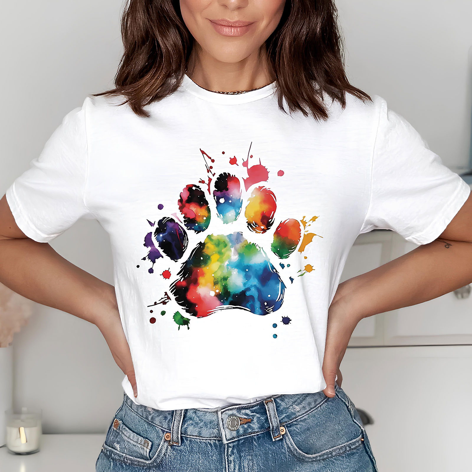 1320 Дамска тениска Watercolor Paw 1320 Дамска тениска Watercolor Paw