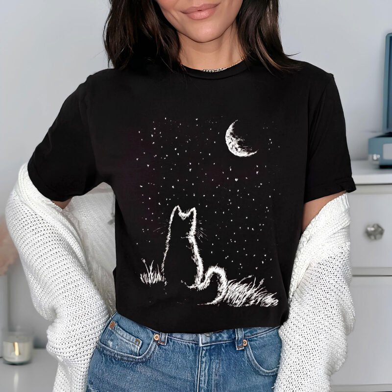 1330 Дамска тениска Cat Stars