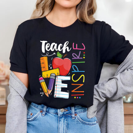 1337 Дамска тениска Teacher Love Black