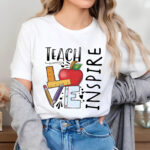 1337 Дамска тениска Teacher Love White