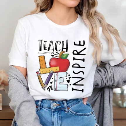 1337 Дамска тениска Teacher Love White