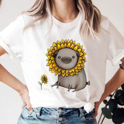 1352 Дамска тениска Sunny Pug
