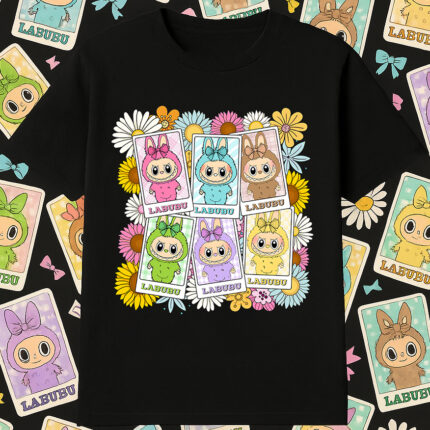 6116k Детска тениска Labubu Flowers