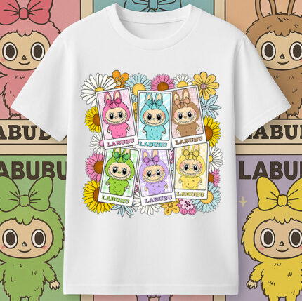 6116k Детска тениска Labubu Flowers