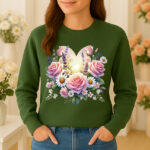 1200b Дамска ватирана блуза Flower Heart