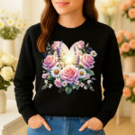 1200b Дамска ватирана блуза Flower Heart