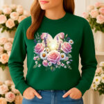 1200b Дамска ватирана блуза Flower Heart