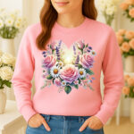 1200b Дамска ватирана блуза Flower Heart