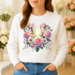 1200b Дамска ватирана блуза Flower Heart