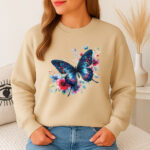 1203b Дамска ватирана блуза Multi Butterfly