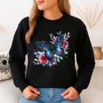 1203b Дамска ватирана блуза Multi Butterfly