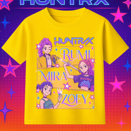 6126k Детска тениска K-Pop Demon Hunters Huntrix Squad