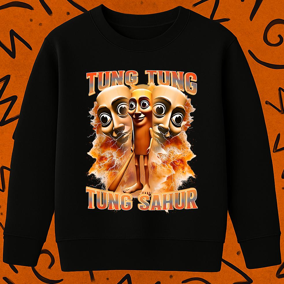 Tung-Tung-Tung-Sahur-black 6109kv Детска ватирана блуза Tung Tung Tung Sahur