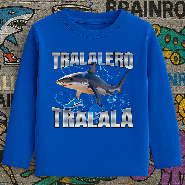 brainrot-Tralalero-Tralala-royalblue 6108kb Детска блуза Tralalero Tralala