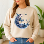 1208b Дамска ватирана блуза Butterfly Moon