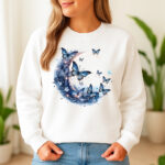 1208b Дамска ватирана блуза Butterfly Moon