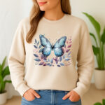 1211b Дамска ватирана блуза Magic Butterfly