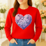 1218b Дамска ватирана блуза Bloom Heart