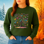 1219b Дамска ватирана блуза Butterfly Tree