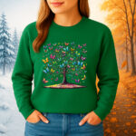 1219b Дамска ватирана блуза Butterfly Tree
