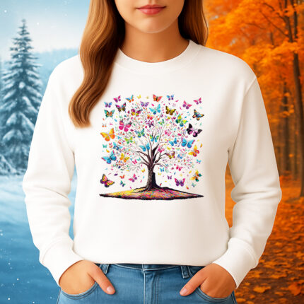 1219b Дамска ватирана блуза Butterfly Tree
