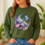 1223b Дамска ватирана блуза Moon Flowers