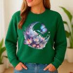 1223b Дамска ватирана блуза Moon Flowers