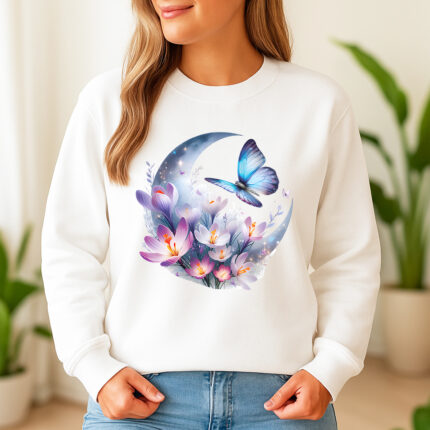 1223b Дамска ватирана блуза Moon Flowers