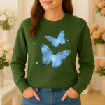 1224b Дамска ватирана блуза Infinity Butterflies