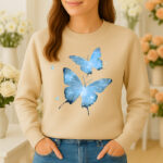1224b Дамска ватирана блуза Infinity Butterflies