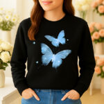 1224b Дамска ватирана блуза Infinity Butterflies