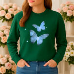 1224b Дамска ватирана блуза Infinity Butterflies