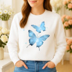 1224b Дамска ватирана блуза Infinity Butterflies