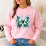 1225b Дамска ватирана блуза Green Butterfly