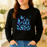 1228b Дамска ватирана блуза Butterflies