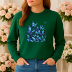 1228b Дамска ватирана блуза Butterflies