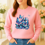1228b Дамска ватирана блуза Butterflies