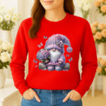 1229b Дамска ватирана блуза Gnome Flowers